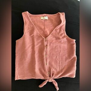 Madewell Pink Button Down Sleeveless Top